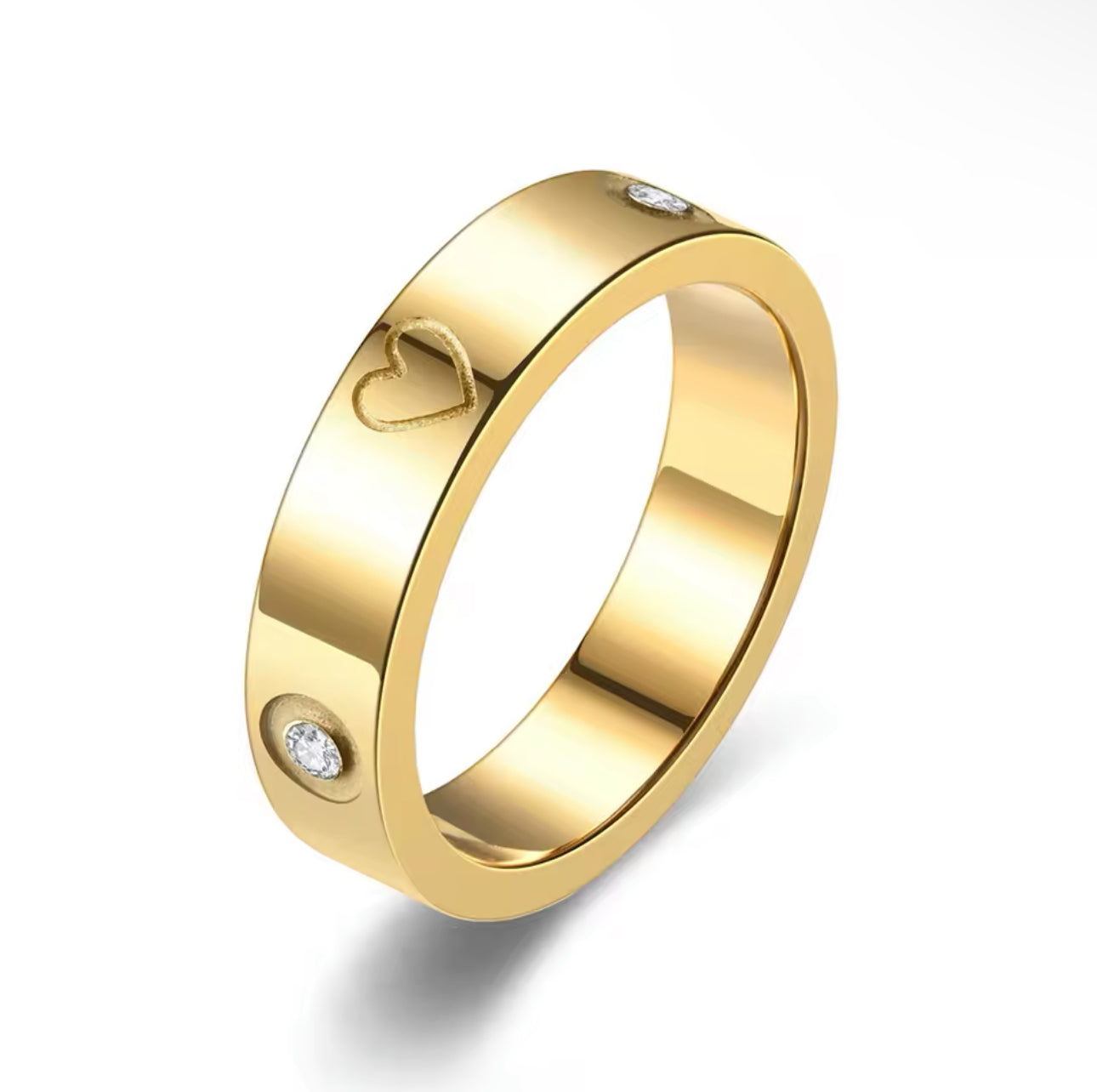 Golden Heartstone Ring