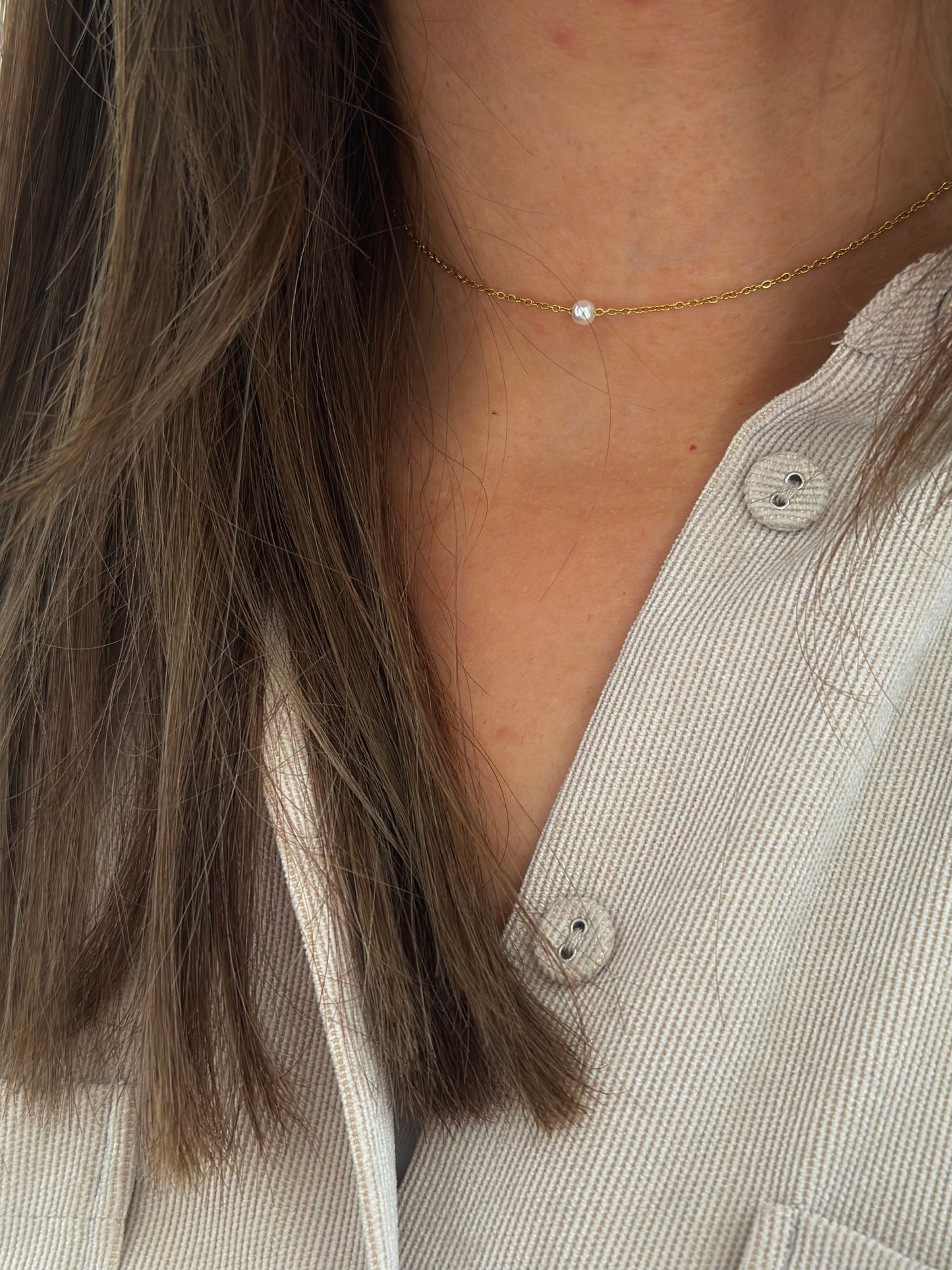 Dainty pearl necklace